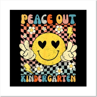 Peace Out Kindergarten Happy Last Day Of School Graduate T-Shirt Posters and Art